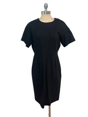 M.M. Lafleur Black Short Sleeve Sheath Business Dress Size 12
